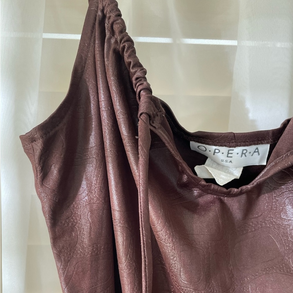 OPERA Made in USA Strappy Front Tie Mini Dress in Brown Size XS - Picture 4 of 7